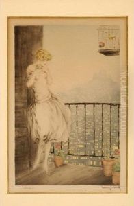 * Louis Icart . "louise" by Louis Icart