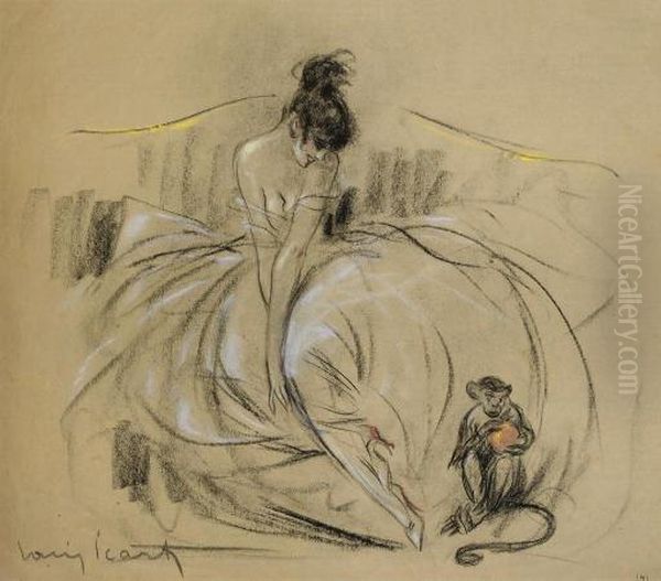 Study Of Lady And Monkey - view 1