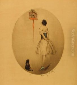 Title - Red Cage by Louis Icart