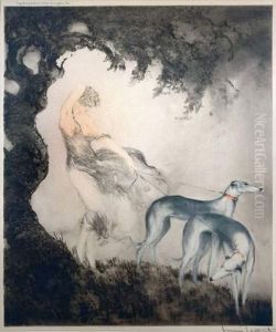 " Coup De Vent". by Louis Icart