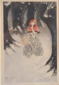 French Etching And Aquatint Le
Chaperon Rouge Signed In Pencil, Numbered 448 And Blindstamped 20 X
13.25in by Louis Icart
