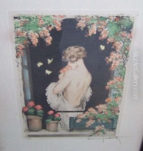 Nude At A Window by Louis Icart