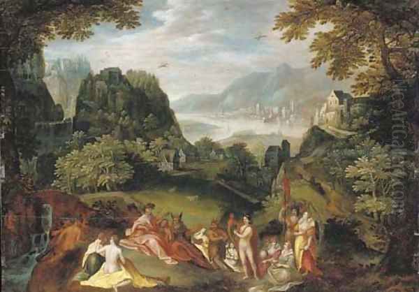 The contest between Apollo and Marsyas - view 1