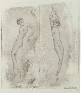 Waterfall' And 'fountain by Louis Icart