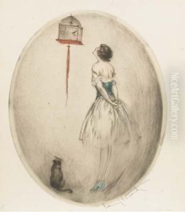 Red Cage by Louis Icart