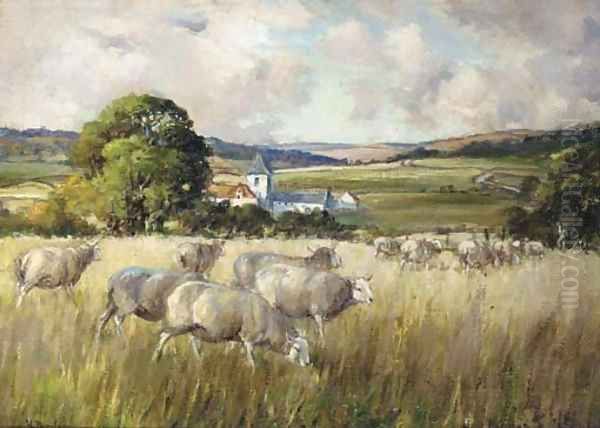 Sheep grazing - view 1