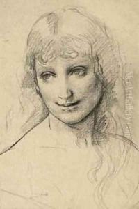 Study of a winged nude female by Jules Machard