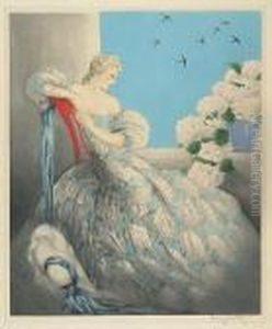 Symphony In Blue>. by Louis Icart