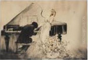 Lady At A Piano by Louis Icart