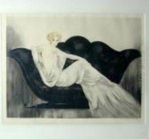 The Sofa (h./c./i. 467) by Louis Icart