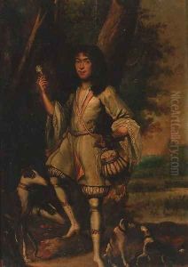 Portrait of a gentleman falconer by Carel de Moor
