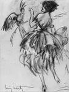 L'elegante Et Le Perroquet. by Louis Icart