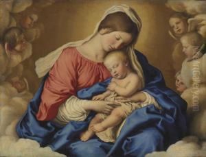 The Madonna And Child In Glory by Giovanni Battista Salvi