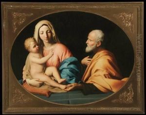Manner Of Giovanni Battista Salvi , The Holy Family by Giovanni Battista Salvi