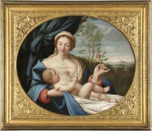The Madonna And Child With The Rose by Giovanni Battista Salvi