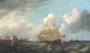 A British man-o'war passing Sheerness by Thomas Mitchell