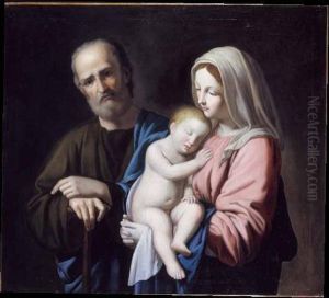 Madonna Con Il Bambino E San Giuseppe C by Giovanni Battista Salvi