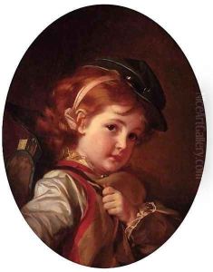 Portrait of a Boy in soldier's Cap by Ivan Kuz'mich Makarov