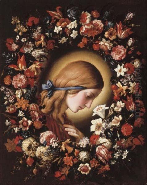 The Virgin Annunciate Surrounded By A Garland Of Flowers - view 1