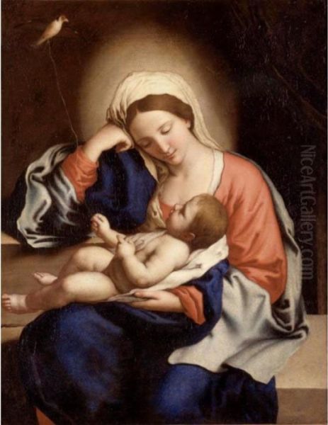 Madonna With The Infant Christ Child Holding A Goldfinch On A String - view 1