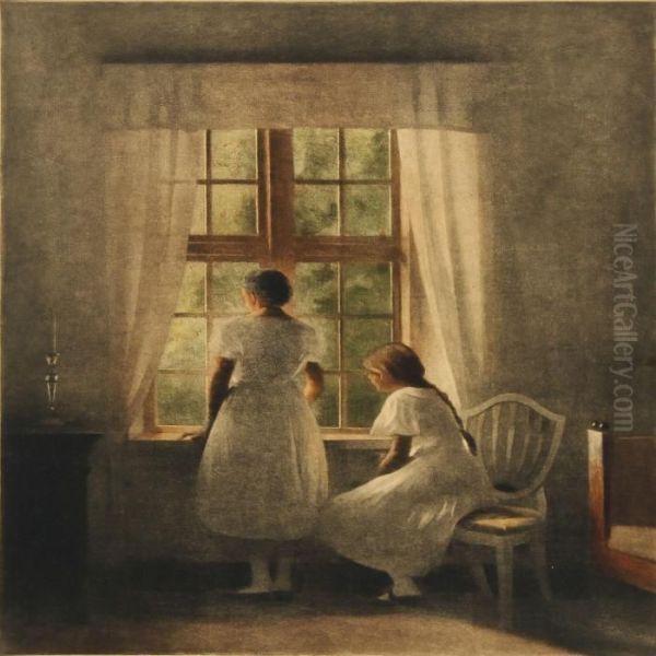 Two Girls At A Window - view 1