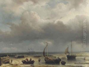 Fisherfolk along the Dutch coast by Louis Meijer