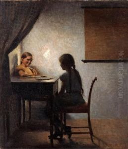 Interior With Two Girls by Peder Vilhelm Ilsted