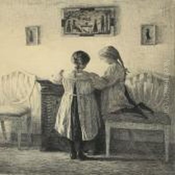 Two Girls Playing - view 1