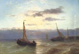 A colourful sunset along a coast by Louis Meijer