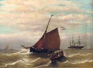 Rowing back the launch by Louis Meijer