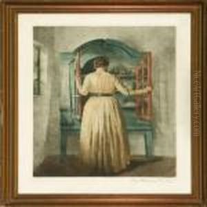 The Blue Cupboard by Peder Vilhelm Ilsted
