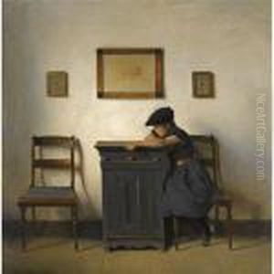 Young Girl In An Interior by Peder Vilhelm Ilsted