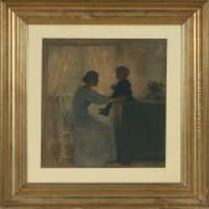 Interior With Mother And Son by Peder Vilhelm Ilsted