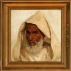 An Arab With A White Headscarf