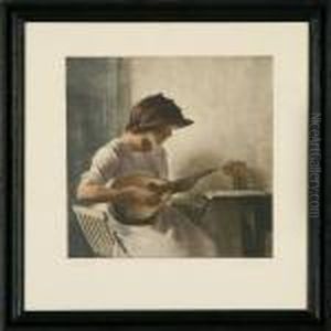 Playing Themandolin by Peder Vilhelm Ilsted