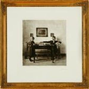 A Little Girl Visitingher Grandfather by Peder Vilhelm Ilsted