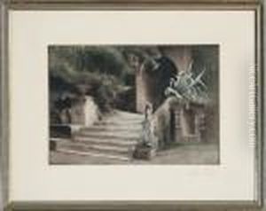 In The Garden Of Villa D'este by Peder Vilhelm Ilsted
