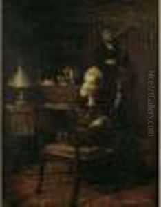 Scene D'interieur Bourgeois by Peder Vilhelm Ilsted