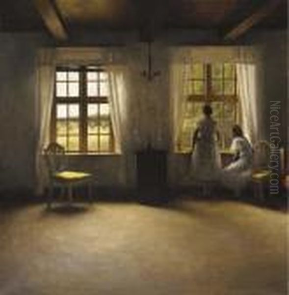 Young Girls Standing By A Window In An Interior - view 1