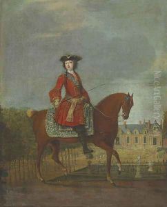 An equestrian portrait by Jean-Baptiste Martin