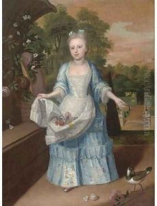 Portrait of a young girl by Philipe Mercier