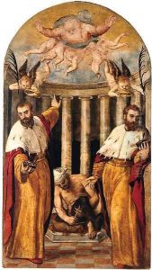 The Coronation of Saints Cosmas and Damian by Pietro Malombra
