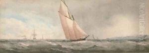 A big cutter under full sail by Richmond Markes