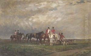 Chasse a courre en plaine by Auguste De Molins