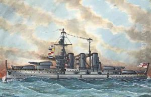 Tthe majority of battleships including S.S. Mamari (illustrated) by James Scott Maxwell
