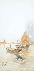 Boats sailing in the Lagoon by Raffaele Mainella