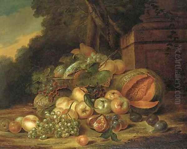 Pears, apples, melons, grapes - view 1