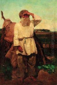 Portrait of a Russian Peasant by Sergei Vasil'evich Maliutin