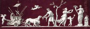 Cybele making offerings to Concord, a trompe l'oeil frieze