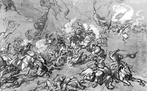 A cavalry skirmish by Jean-Louis-Ernest Meissonier